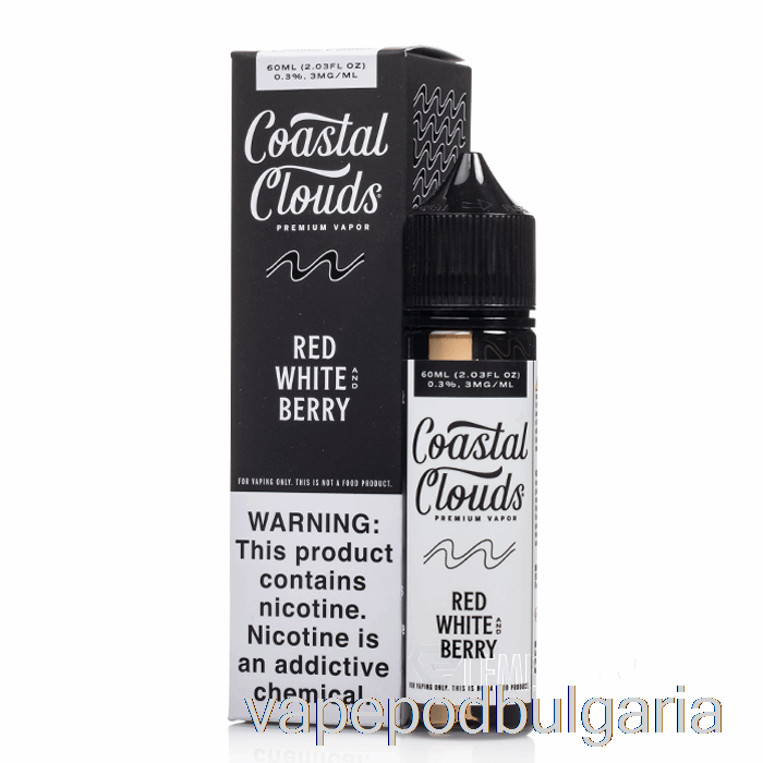 Vape 10000 Дръпки Red White And Berry - Coastal Clouds - 60ml 0mg